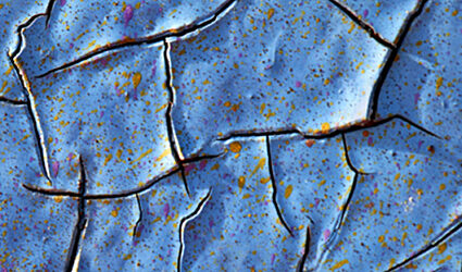magnified view of metal corrosion