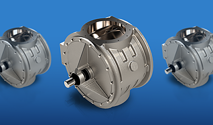 Three CDC-CI Series valves on a blue background