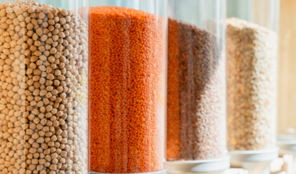 Dispensers filled with milled grains and nuts