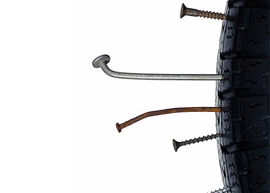 ACS Leaks Blog Image - Tire with Nails and Screws