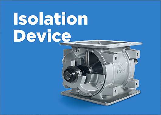 rotary valve with square flange and exposed rotor