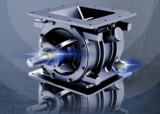 CI Series rotary valve by ACS Valves on a radiating backdrop