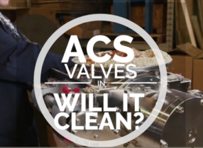 rotary valve with round flange being cleaned