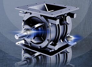 CI Series rotary valve by ACS Valves on a radiating backdrop