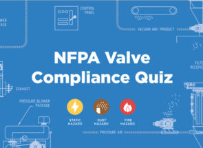 NFPA compliance backdrop with pneumatic conveying system parts