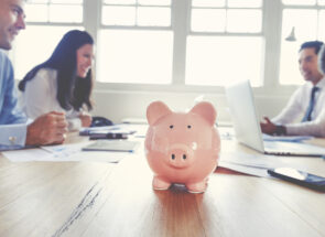 Piggy Bank on Conference Table