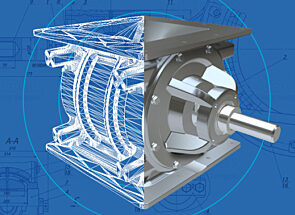 3D framework of a CI Series rotary airlock valve by ACS Valves
